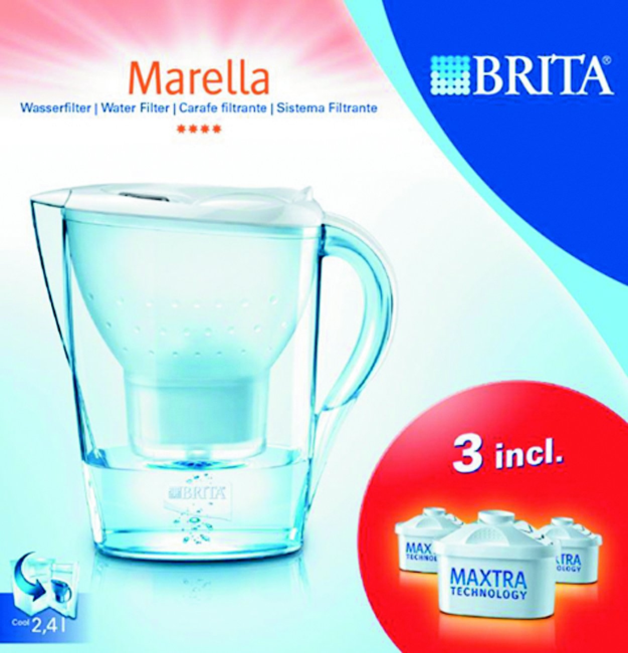 Jarra filtrante brita marella + 2 filtros maxtra •